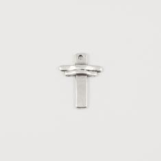 Μεταλλικός Σταυρός Ασημί 2.6x1.9cm
