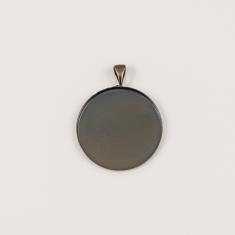 Liquid Glass Base Black Nickel 3.3x2.6cm