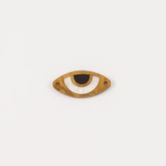 Eye Plexiglass Brown-White 2.9x1.4cm