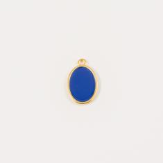 Gold Plated Item Blue Enamel 2.4x1.6cm