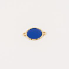 Gold Plated Item Blue Enamel 2.8x1.6cm