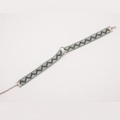Choker Γκρι με Κρίκο Ασημί