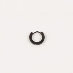 Steel Hoop Earring Black Nickel 9x3mm