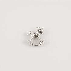 Metal Horse Silver 2.3x2.1cm
