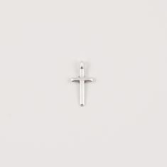 Μεταλλικός Σταυρός Ασημί 1.6x0.8cm