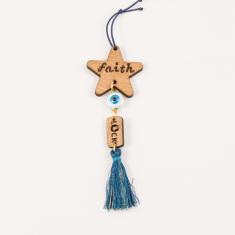 Charm Star "Faith" Turquoise Tassel