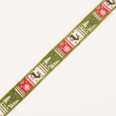 Christmas Ribbon Khaki 2.5cm
