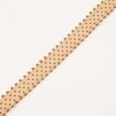 Ribbon Tassels-Dots Beige 2.5cm