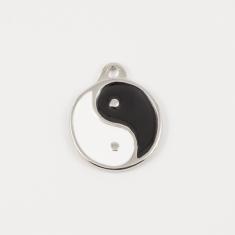 Metal Yin & Yang Enamel 4x3.2cm