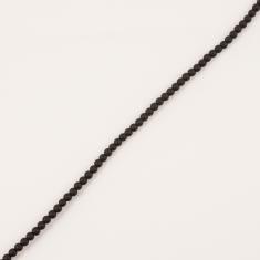 Glass Beads Black Matte 4mm