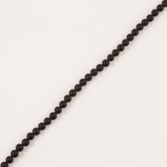 Glass Beads Black Matte 6mm