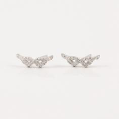 Earrings Wings Zirgons Silver