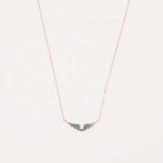 Necklace Wings Pink Gold Zirgons