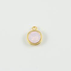 Gold Pendant Swarovski Opal Pink