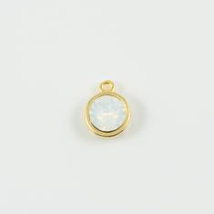 Gold Pendant Opal White 1.4x1.1cm