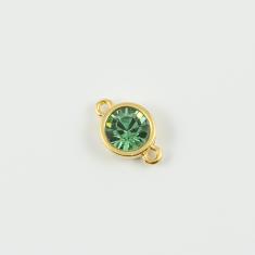 Gold Item Swarovski Green 1.7x1.1cm