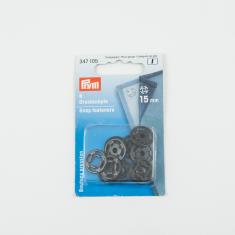 Plastic Snap Fasteners Black 15mm