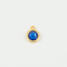 Gold Pendant Blue 1.3x1cm