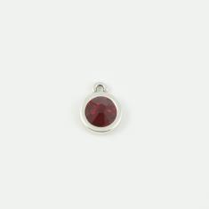 Silver Pendant Red 1.3x1cm