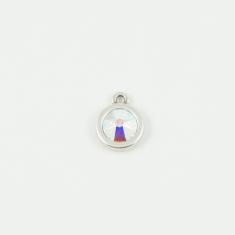 Silver Pendant Iridescent 1.3x1cm