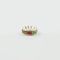 Silver Grommet Multicolored Strass 1cm