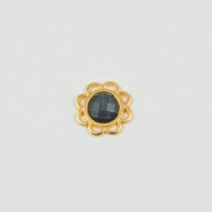 Flower Gold Crystal Anthracite 1.5cm