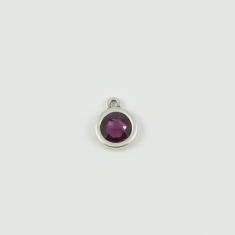 Silver Pendant Purple 1.3x1cm