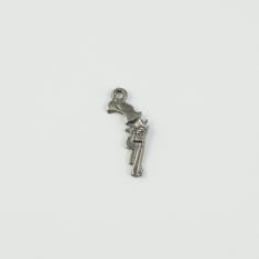 Metal Pistol Black 1.7x1.4cm