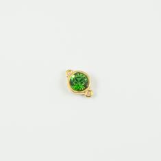 Gold Item Swarovski Emerald 1.7x1.1cm