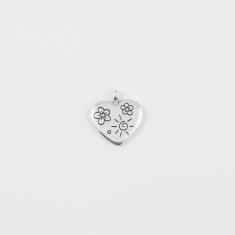 Metal Heart Silver 2x1.8cm