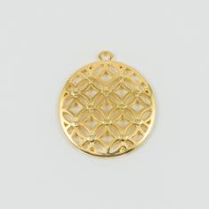 Perforated Pendant Gold 3.4x3cm