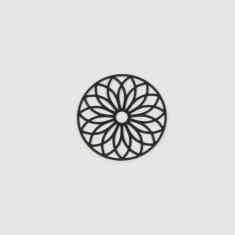 Perforated Flower Black Nickel 2.4cm