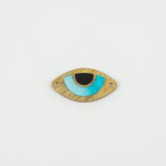 Eye Plexiglass Brown-Light Blue 3x1.6cm