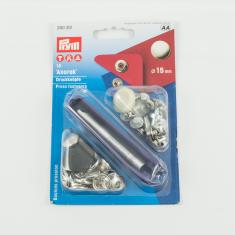 Τρουκ για Anorak Ασημί 15mm