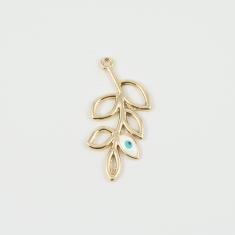 Gold Plated Branch Eye White 4x2cm