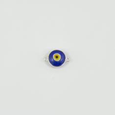 Ασημί Μάτι Κεραμικό Μπλε 1.4x1cm