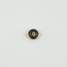Χρυσό Μάτι Κεραμικό Μαύρο 1.4x1cm