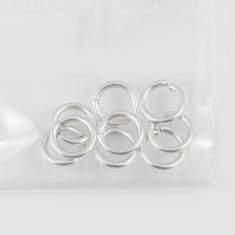 Μεταλλικοί Κρίκοι Ασημί 8x12mm