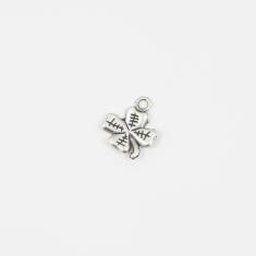 Μεταλλικό Τετράφυλλο Ασημί 1.8x1.6cm
