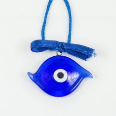 Glass Eye Blue with Ribbon 10x5cm