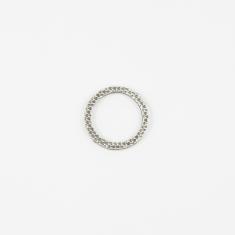 Metal Hoop Silver Grained 1.9cm