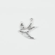 Πουλί Περίγραμμα Ασημί 2.8x2.4cm