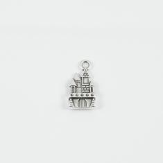 Μεταλλικό Κάστρο Ασημί 2.1x1.1cm