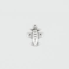 Metal Airplane Silver 2.2x1.6cm