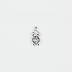 Metal Alarm Clock Silver 1.8x0.9cm