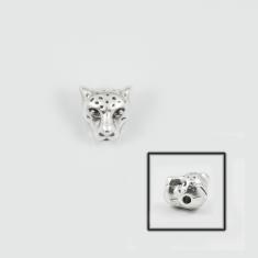 Metal Leopard Silver 1x0.9cm