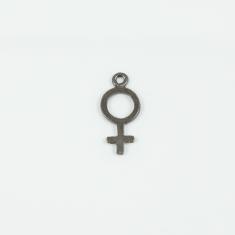 Female Symbol Black Nickel 2.4x1.1cm