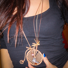 Wooden Necklace "Bicycle"