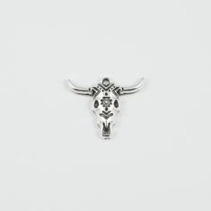 Metal Bull Silver 3.3x2.8cm