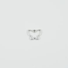 Metal Butterfly Silver 1.8x1.4cm